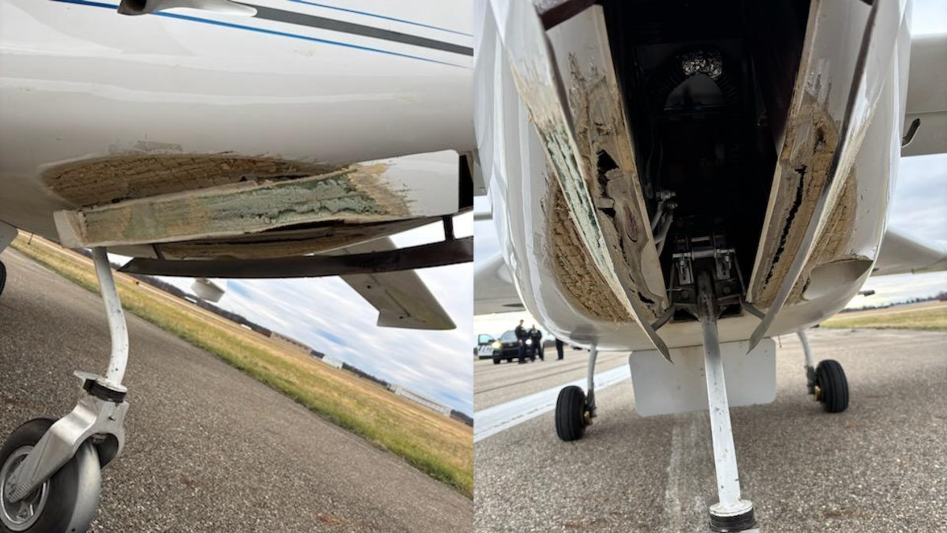 An aircraft skid off the runway at the Battle Creek Executive Airport. (City of Battle Creek)