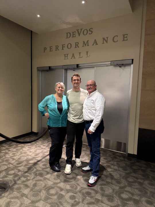 Professional actor Blake Price got to perform in "Mamma Mia" in his hometown of Grand Rapids. (Courtesy Blake Price/Broadway Grand Rapids)