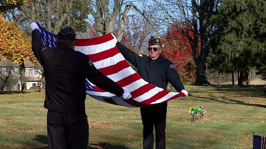 The Kent County Veterans Honor Guard at a Nov. 2, 2024, funeral at Rosedale Memorial Park Cemetery in Walker.