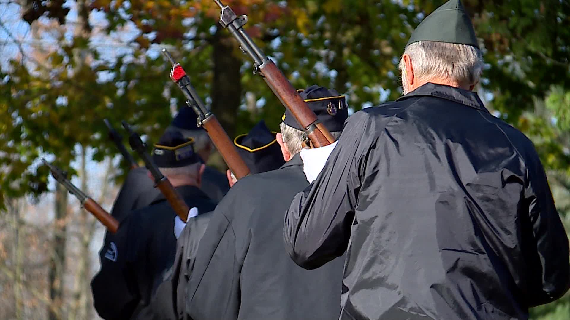 The Kent County Veterans Honor Guard at a Nov. 2, 2024, funeral at Rosedale Memorial Park Cemetery in Walker.
