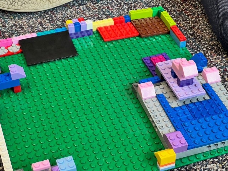 Lego-compatible blocks in Andy Losik's classroom. (Nov. 18, 2024)