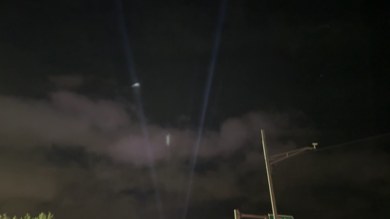 Lights in the sky over Frederik Meijer Gardens.