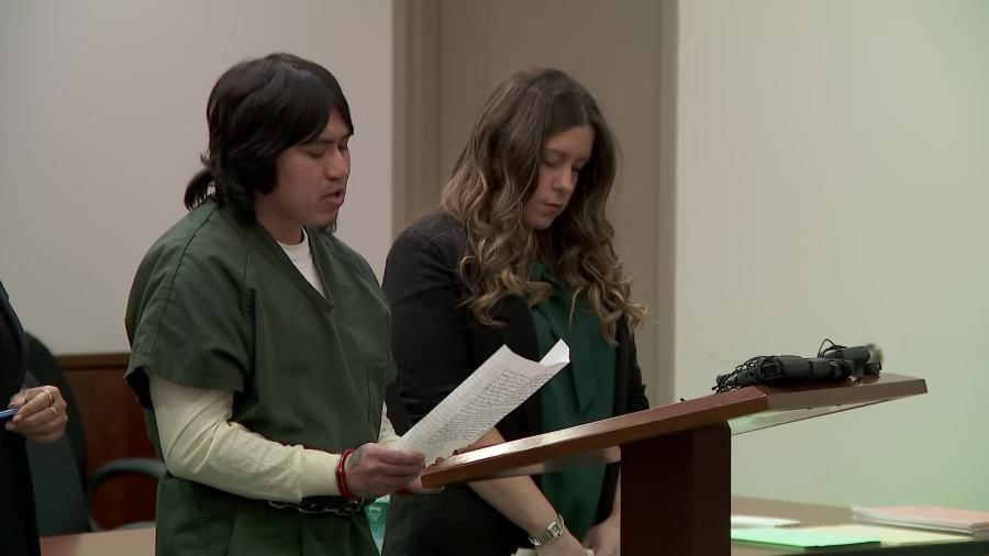 Brandon Ortiz-Vite appears in a Grand Rapids courtroom for sentencing on Nov. 7, 2024.