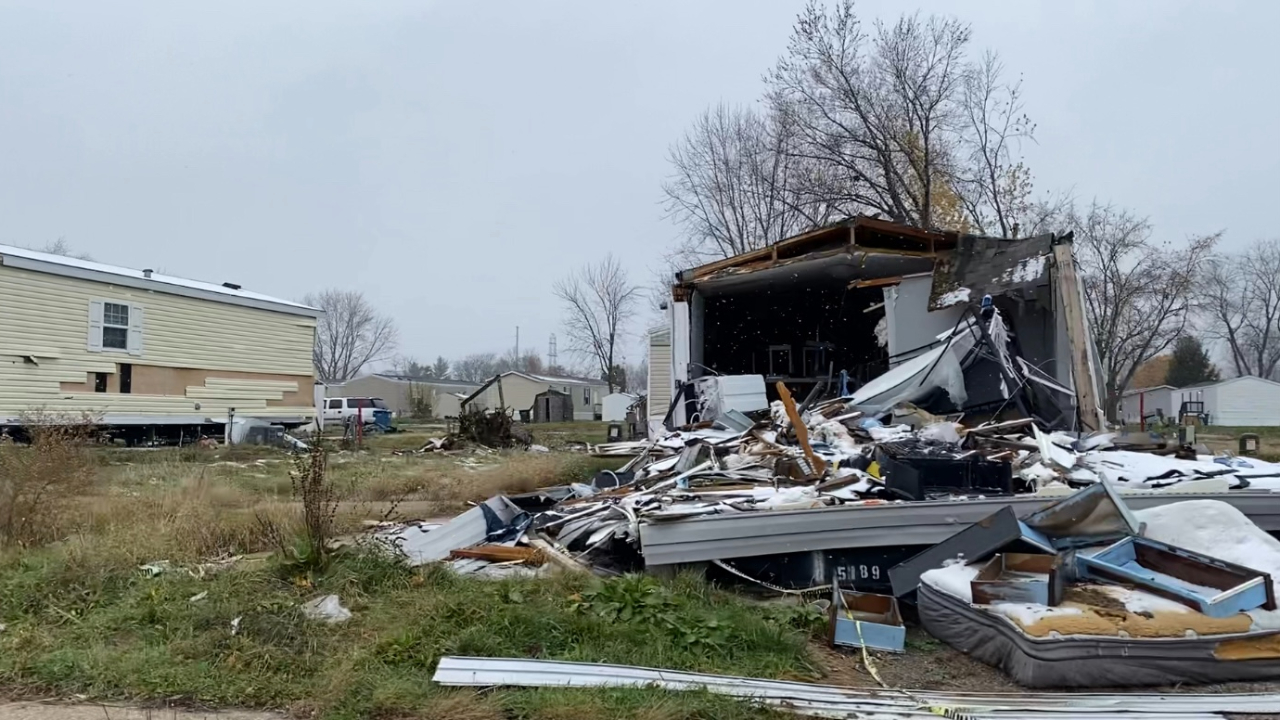 Damaged mobile homes at Pavilion Estates. (Courtesy David Blodgett)