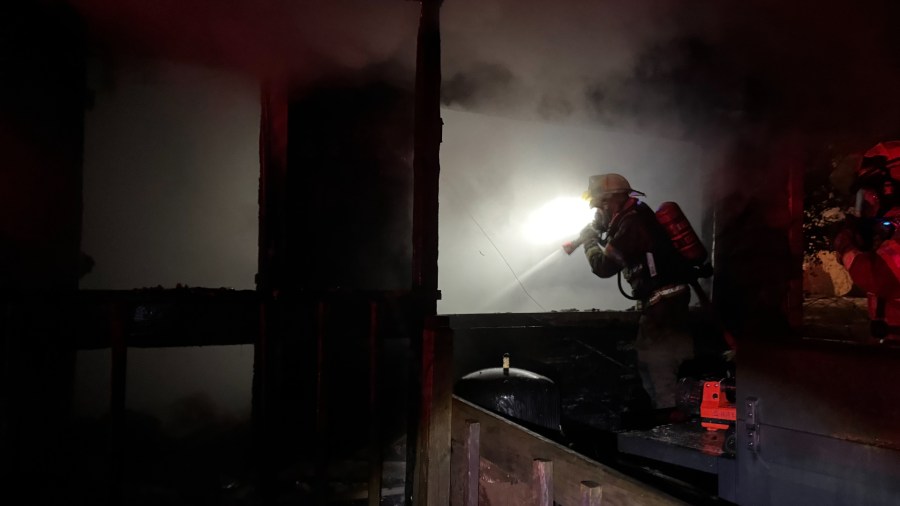 The scene of a fire in Geneva Township on Dec. 2, 2024. (Courtesy South Haven Area Emergency Services).
