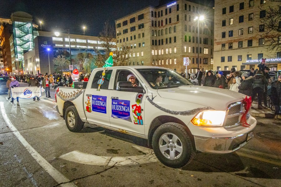 The Grand Rapids Santa Parade, sponsored by Gentex, and tree lighting ceremony on Dec. 7, 2024. (Michael Buck/WOOD TV8)