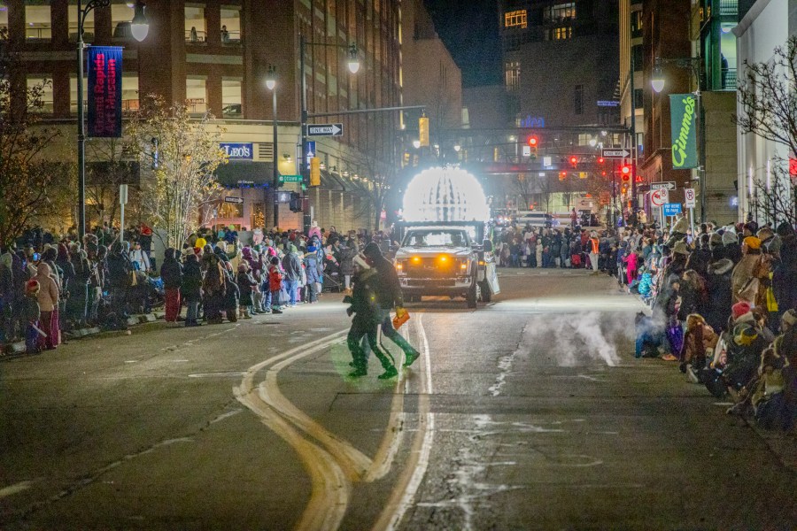 The Grand Rapids Santa Parade, sponsored by Gentex, and tree lighting ceremony on Dec. 7, 2024. (Michael Buck/WOOD TV8)
