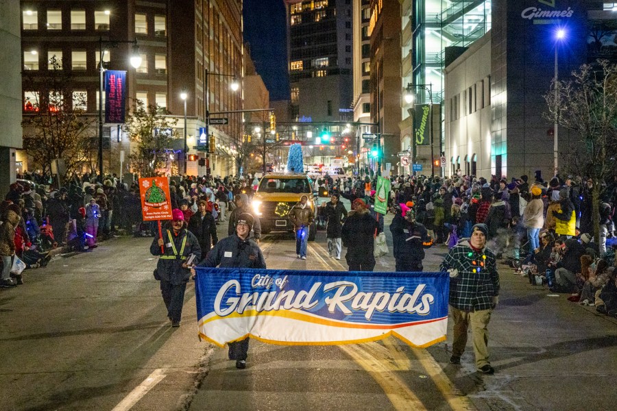 The Grand Rapids Santa Parade, sponsored by Gentex, and tree lighting ceremony on Dec. 7, 2024. (Michael Buck/WOOD TV8)