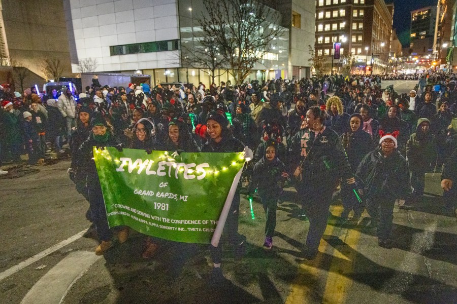 The Grand Rapids Santa Parade, sponsored by Gentex, and tree lighting ceremony on Dec. 7, 2024. (Michael Buck/WOOD TV8)