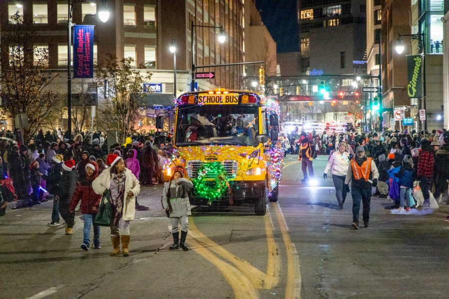 The Grand Rapids Santa Parade, sponsored by Gentex, and tree lighting ceremony on Dec. 7, 2024. (Michael Buck/WOOD TV8)