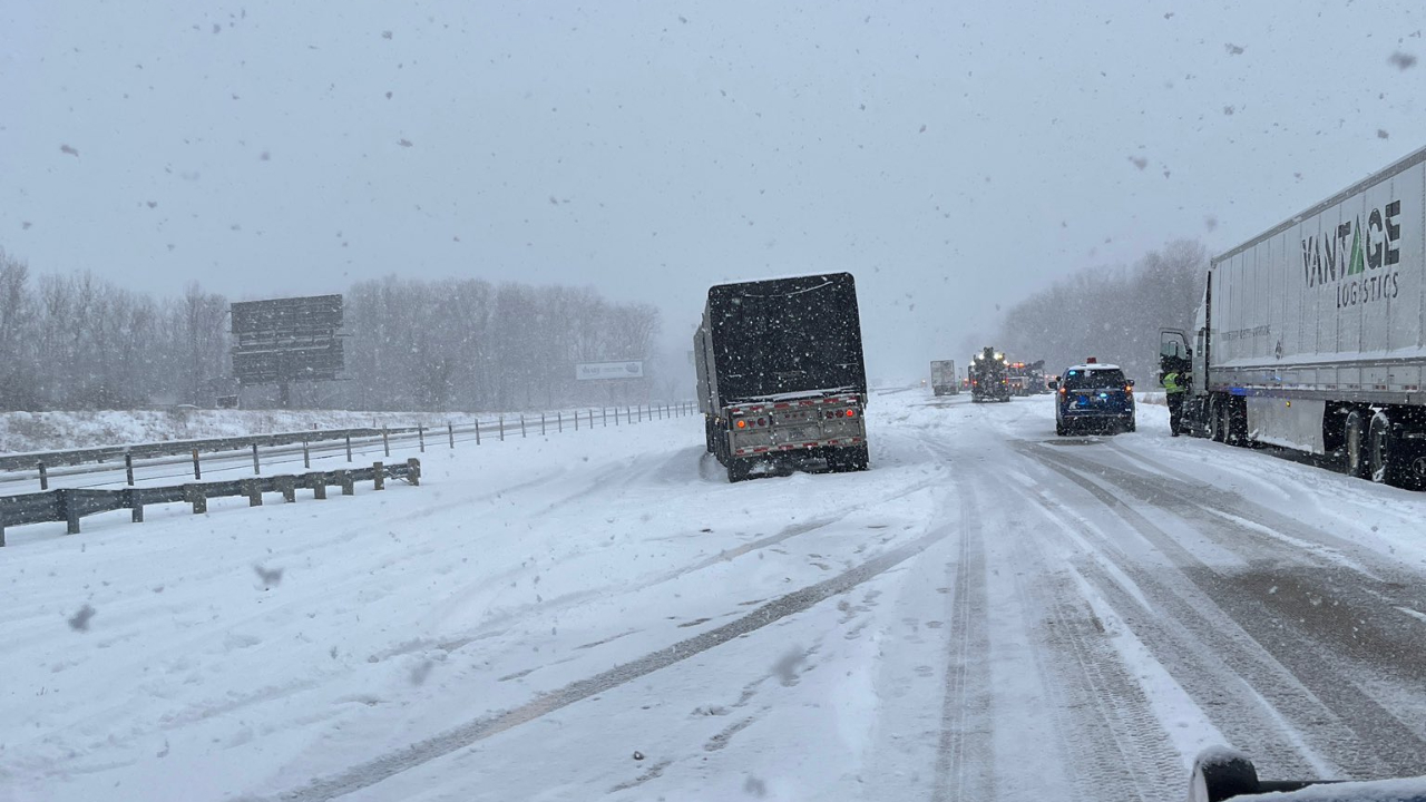 The scene of a crash on westbound I-94 near Hartford on Dec. 2, 2024. (Courtesy Michigan State Police)