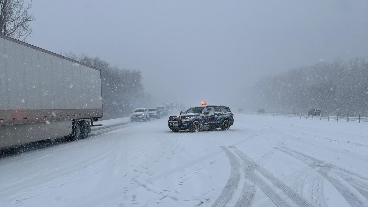 The scene of a crash on westbound I-94 near Hartford on Dec. 2, 2024. (Courtesy Michigan State Police)
