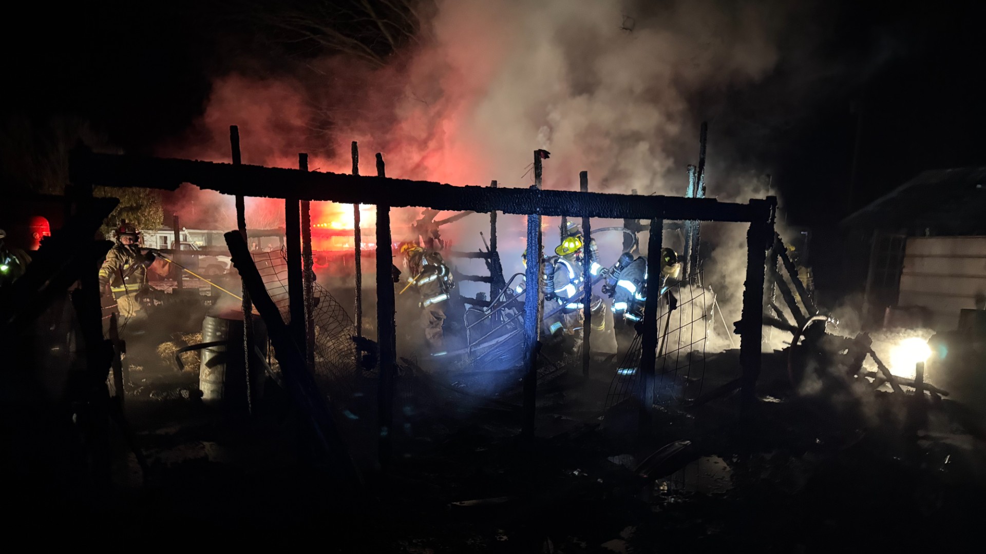 Firefighters respond to a barn fire in Casco Township on Dec. 8, 2024. (South Haven Area Emergency Service)