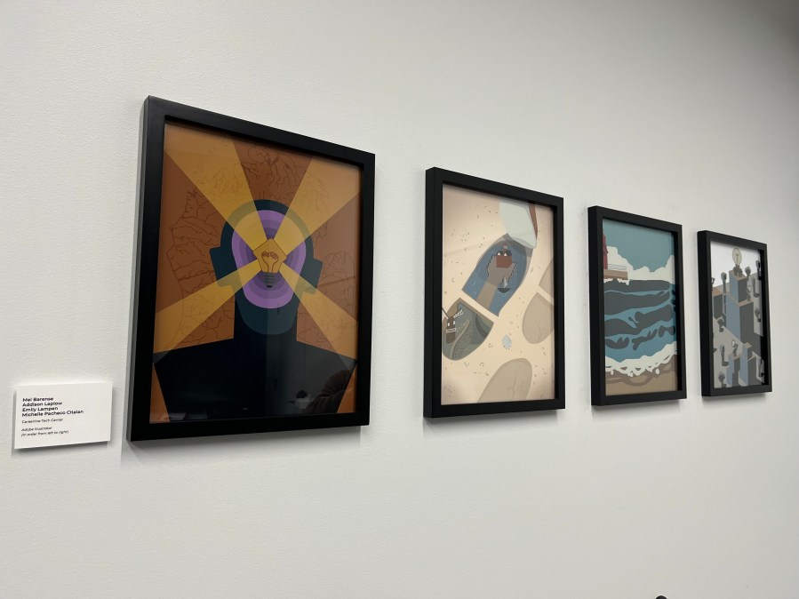 Artwork from the Careline Tech Center in the first floor of the Next Center in downtown Holland. (Dec. 4, 2024)