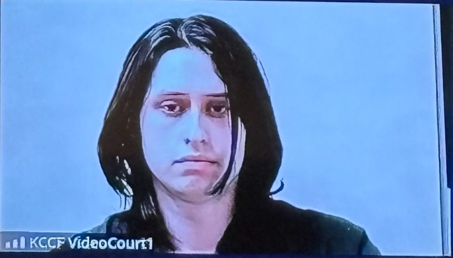 Riley Matthew Glover in 63rd District Court over video call for arraignment on Tuesday, Dec. 3, 2024.