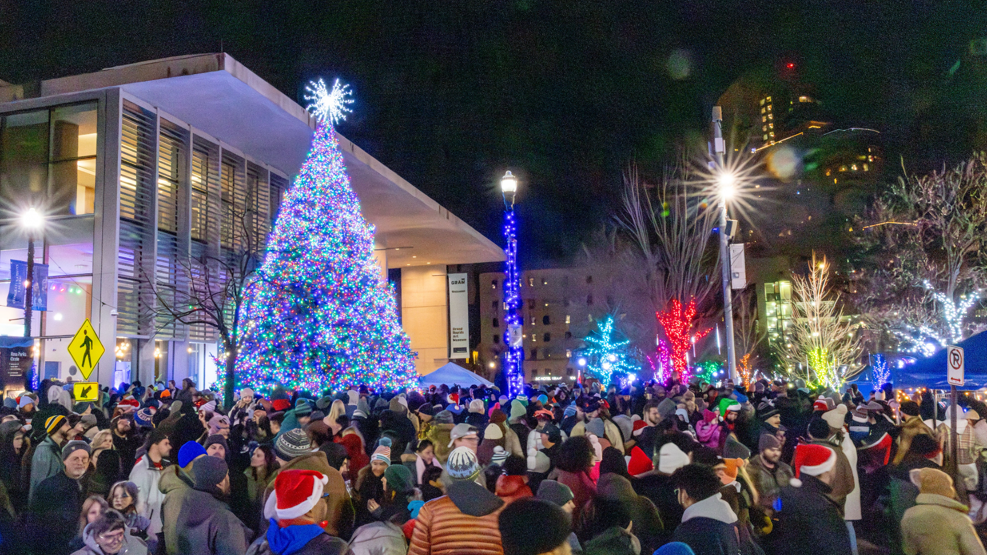 Grand Rapids' tree lighting ceremony on Dec. 7, 2024. (Michael Buck/WOOD TV8)
